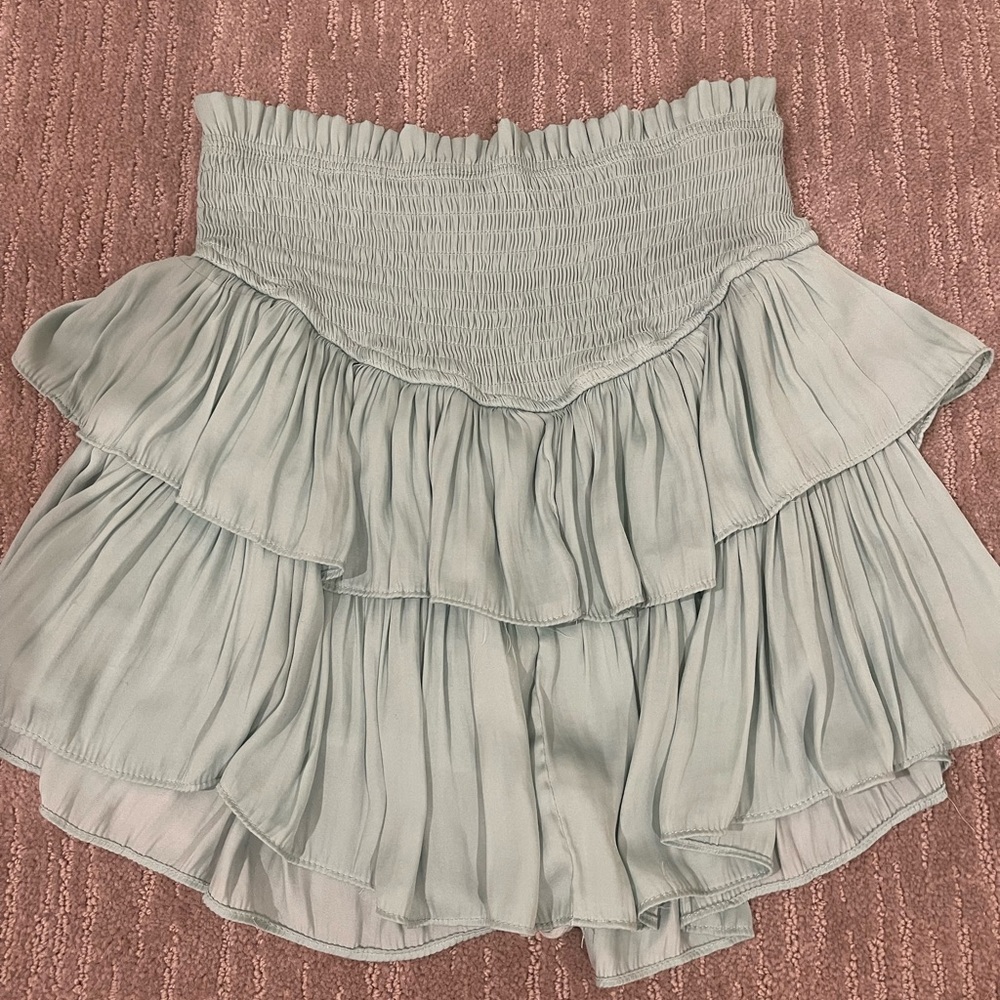 teal skirt with shorts underneath